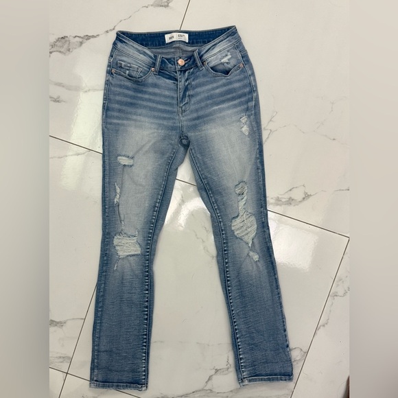 BKE Light Blue Distressed Skinny Jeans Size 26 - Picture 1 of 6